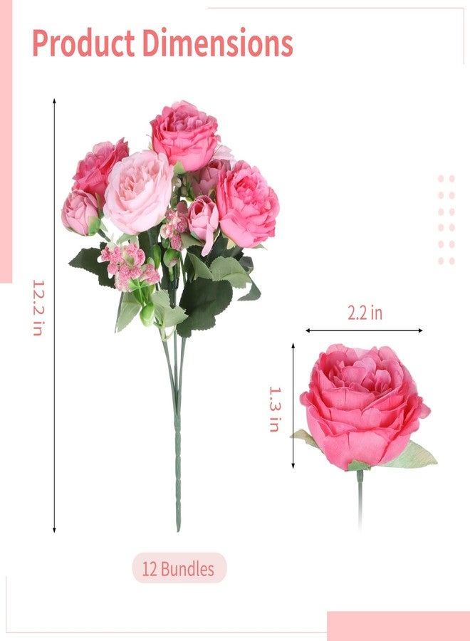 DORMIYA 12 Bundles Peonies Artificial Flowers, Fake Peony Bouquets, Faux Flower Arrangements for Table Centerpiece, Realistic Floral Bouquets for Weddings, Parties, Home - Image 2
