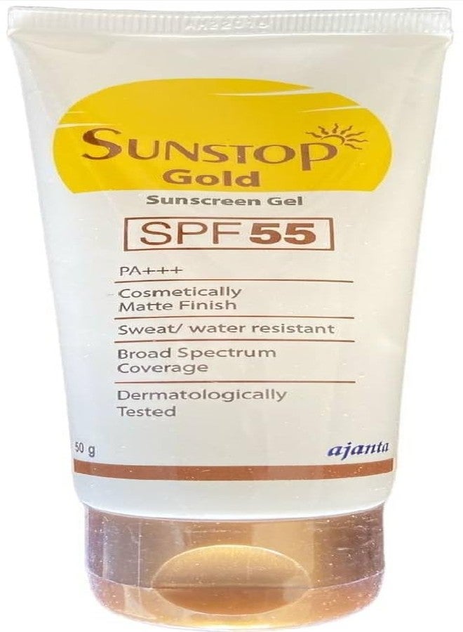 BREEMETIC Sunstop Gold Sunscreen Gel, SPF 55 PA+++ Sunscreen gel, Best Sun Protection, For all skin type (50g) - Image 2