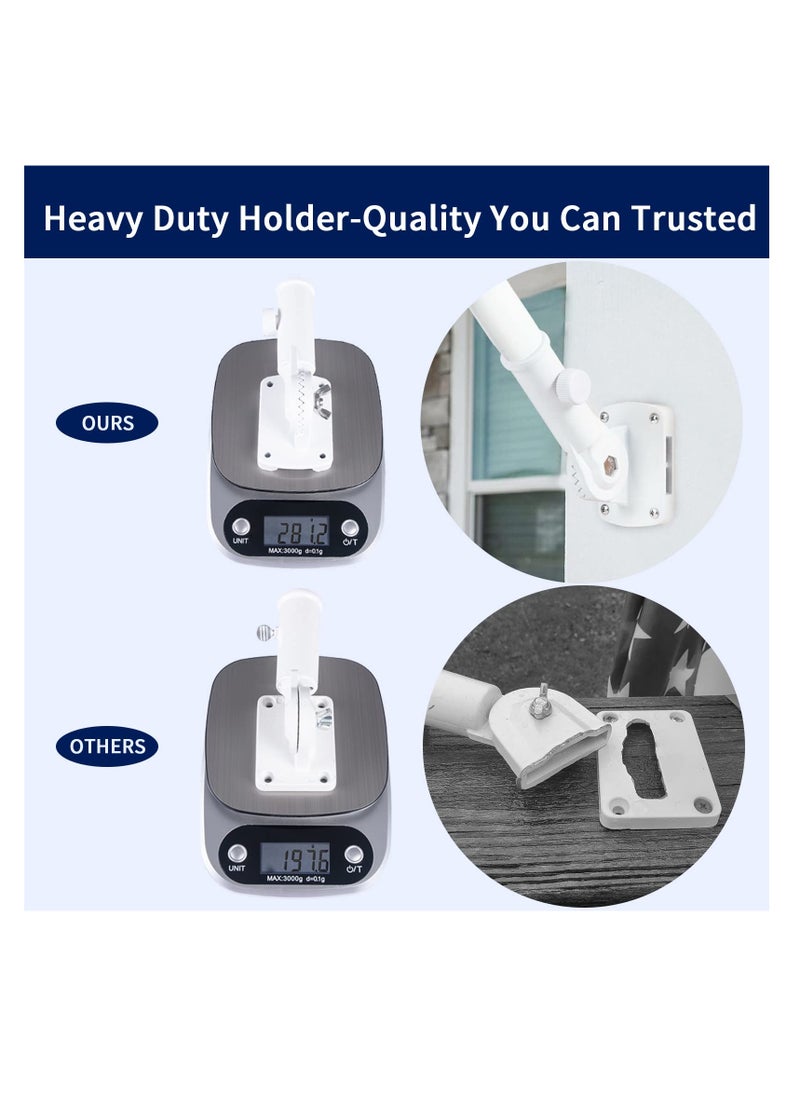 Generic - Heavy Duty Adjustable Flag Pole Bracket - Rust-Free Aluminum Alloy, 180° Multi-Position for Easy Angle Adjustment (White) - Image 1