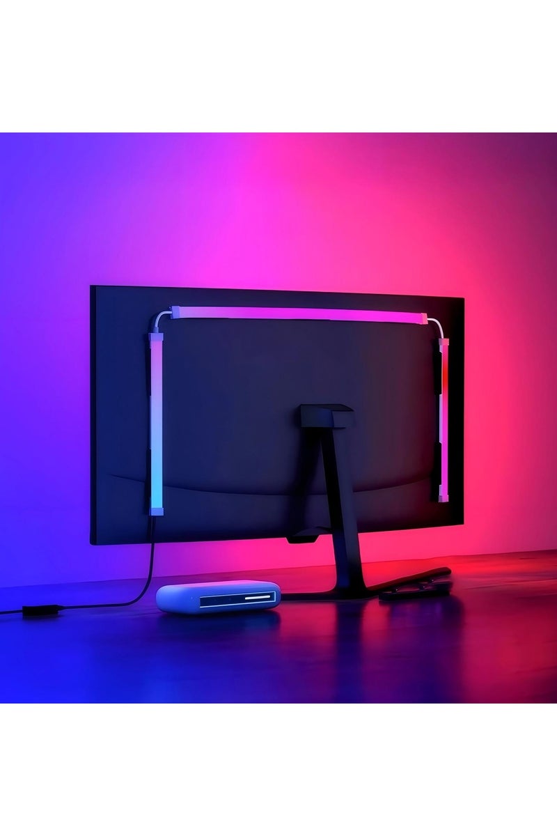 Starwell Gaming Monitor Led Backlights, LED Strip Light Sync with Screen Color & Music for Games Movies etc, Rgbic Computer Light Bar Behind Monitor, Supports Pc or Mac (24In) - Image 1