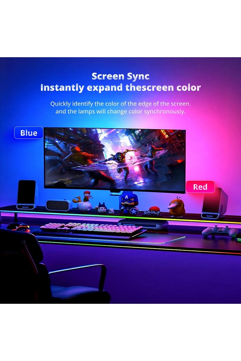 Starwell Gaming Monitor Led Backlights, LED Strip Light Sync with Screen Color & Music for Games Movies etc, Rgbic Computer Light Bar Behind Monitor, Supports Pc or Mac (24In) - Image 2