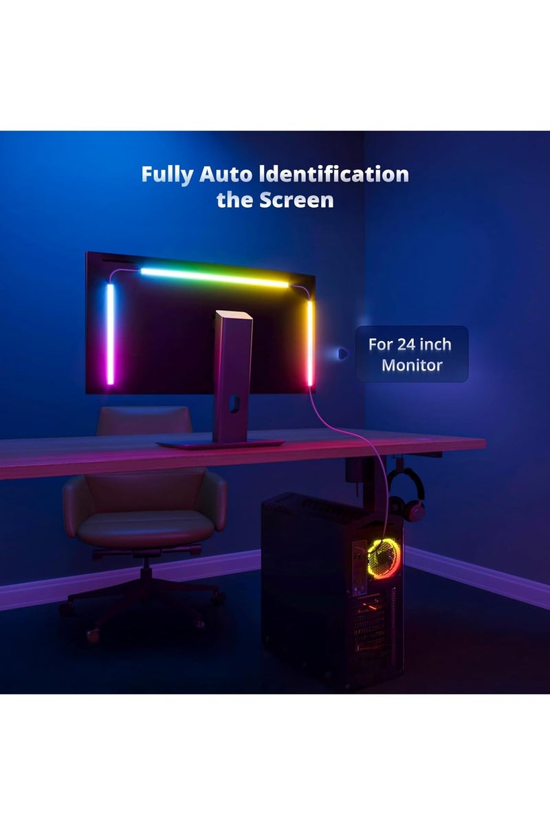 Starwell Gaming Monitor Led Backlights, LED Strip Light Sync with Screen Color & Music for Games Movies etc, Rgbic Computer Light Bar Behind Monitor, Supports Pc or Mac (24In) - Image 3