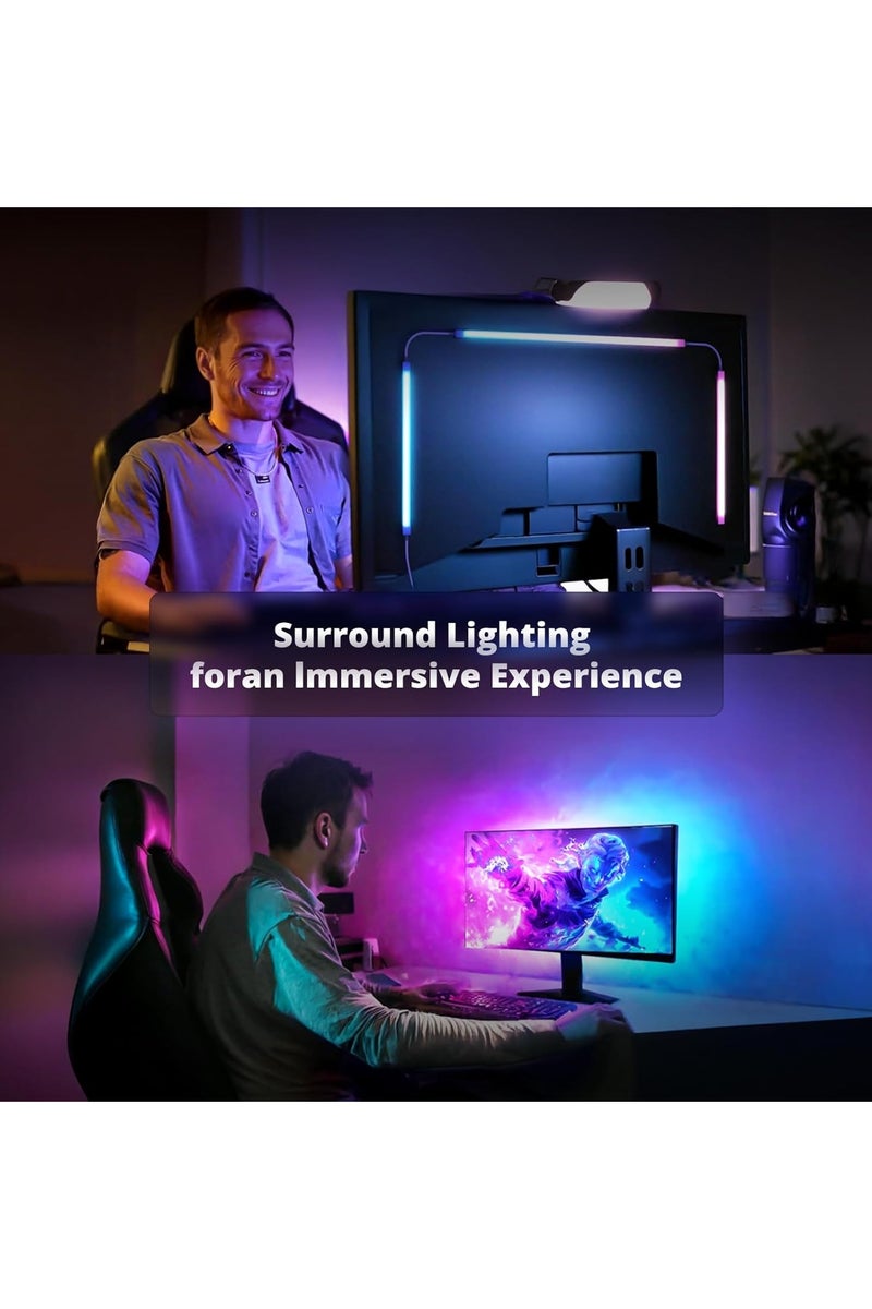 Starwell Gaming Monitor Led Backlights, LED Strip Light Sync with Screen Color & Music for Games Movies etc, Rgbic Computer Light Bar Behind Monitor, Supports Pc or Mac (24In) - Image 4