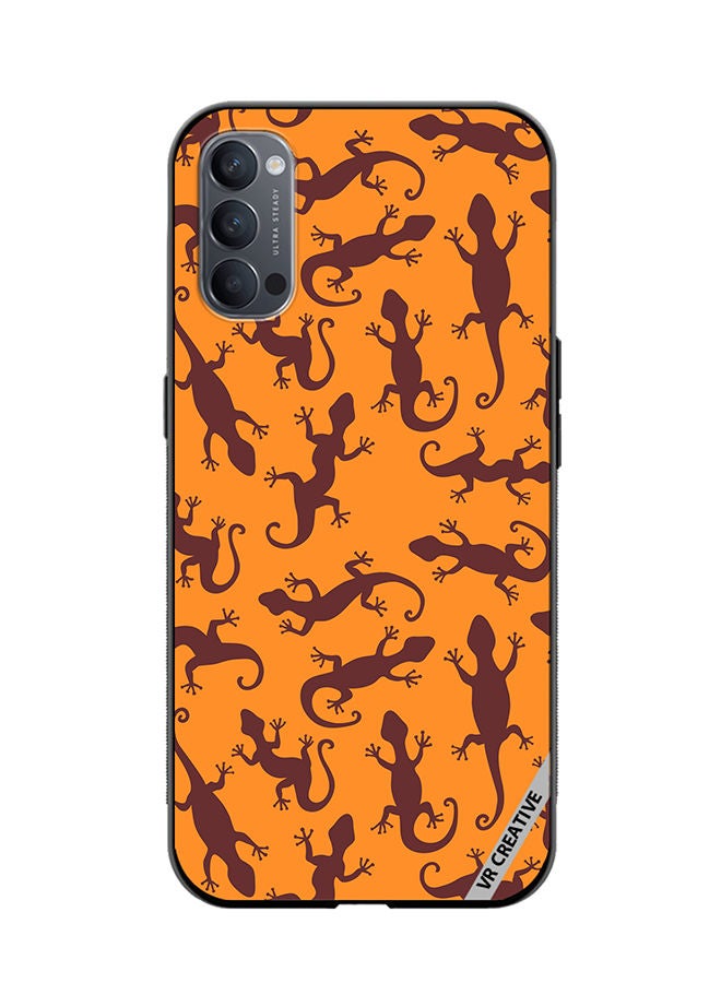 VR CREATIVE Protective Case Cover For Oppo Reno4 Pro 5G Gecko Animal Design Multicolour - Image 1