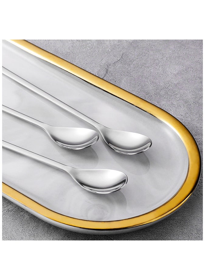 Long Handle Tea Spoon Stainless Steel Cocktail Stirring Spoons Silver,3 PCS - Image 3