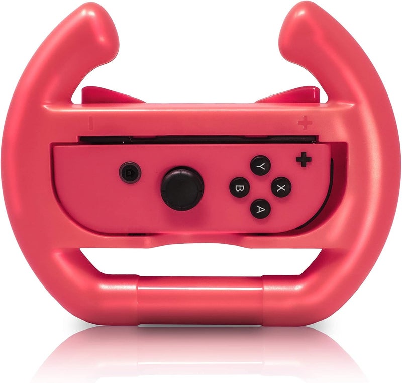 ADZ 2 x Switch Steering Wheel Compatible with Nintendo Switch JoyCon and Mario Kart Switch (Red/Blue) - Image 5