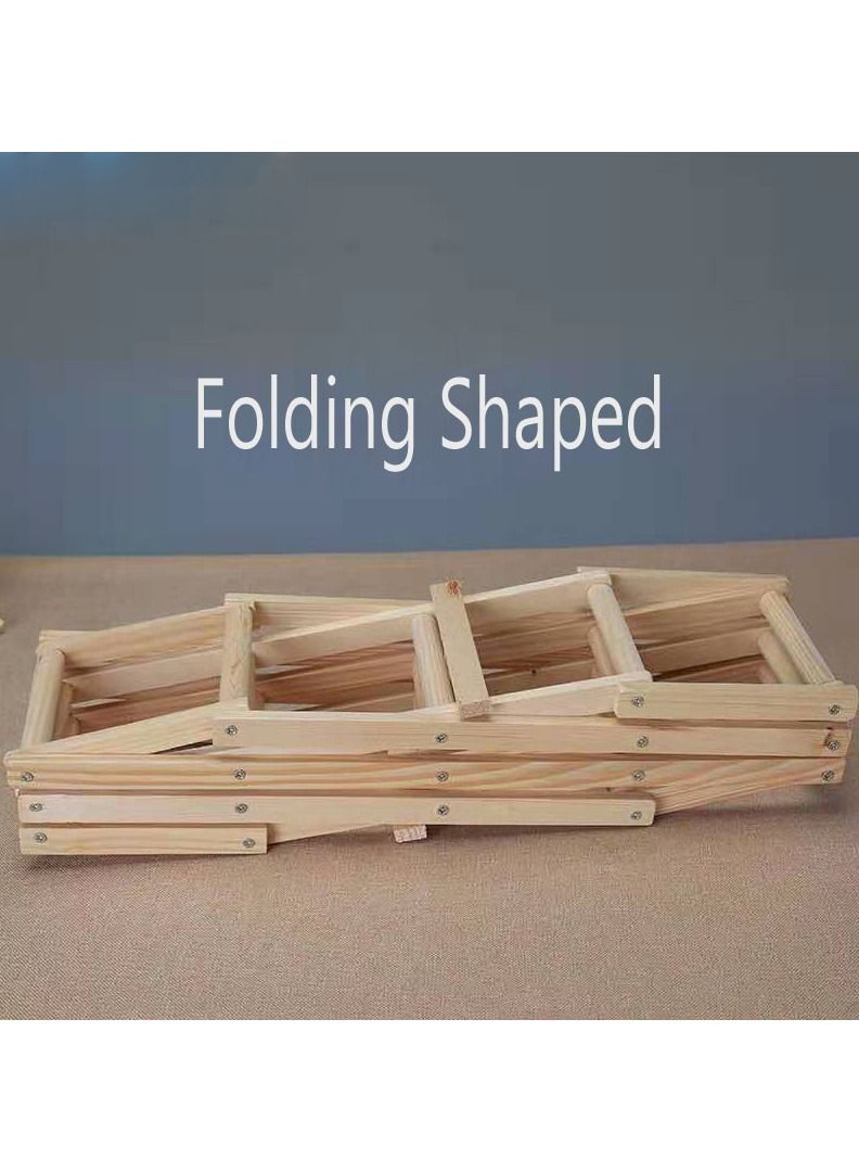 FFD Wooden Foldable Wine Rack Bottle Holder Storage Display Table Free Standing Rustic Wooden Rack 10 Bottle Shelf For Home Kitchen Bar Etc  - Image 2