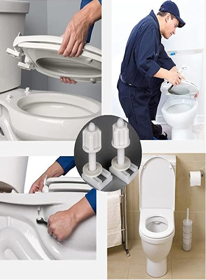 MLD Soft Closing Toilet Seat Cover With Hinges and Screws | Clamp Bottom Installation Tool Kit Set BOL4055 (1 Pair, White, Plastic) - Image 4