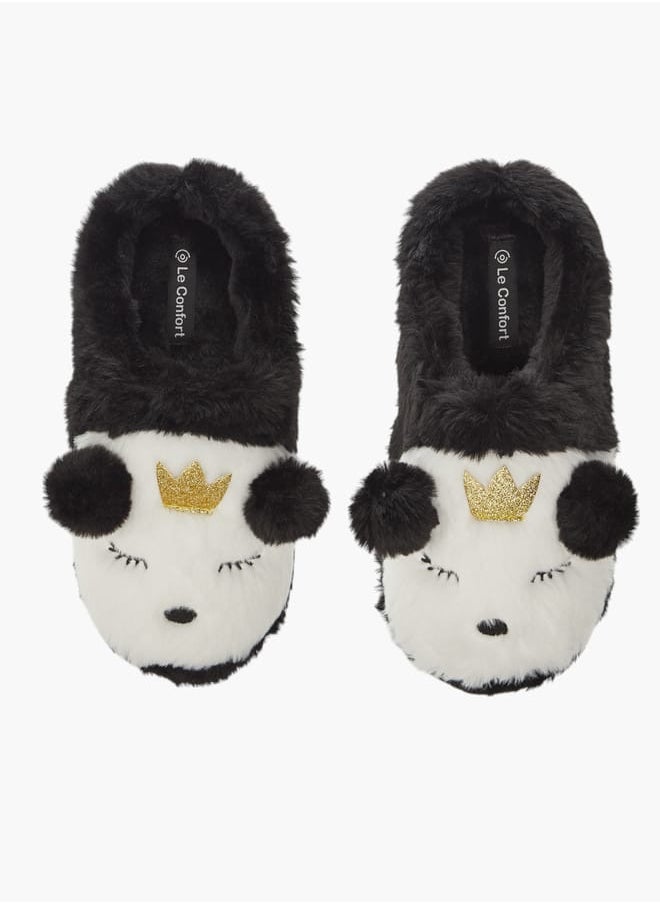 Le Confort Womens Bear Applique Slip-On Bedroom Mules  - Image 1