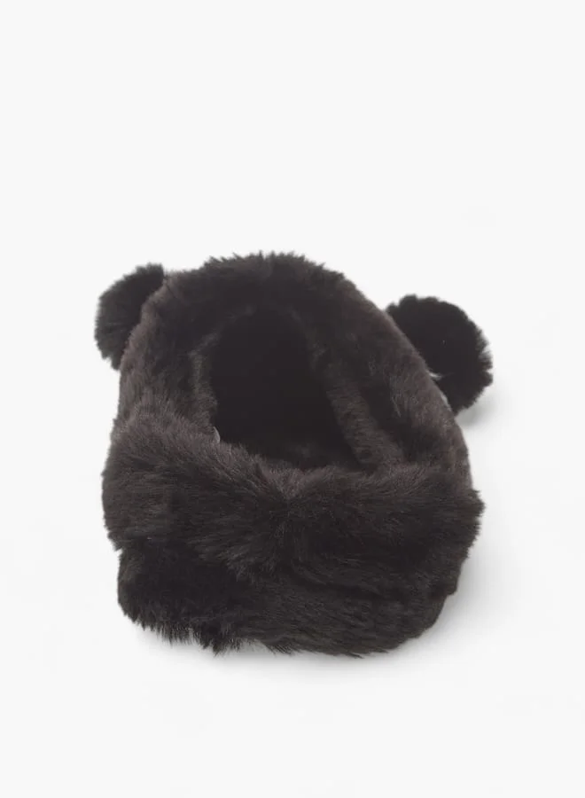 Le Confort Womens Bear Applique Slip-On Bedroom Mules