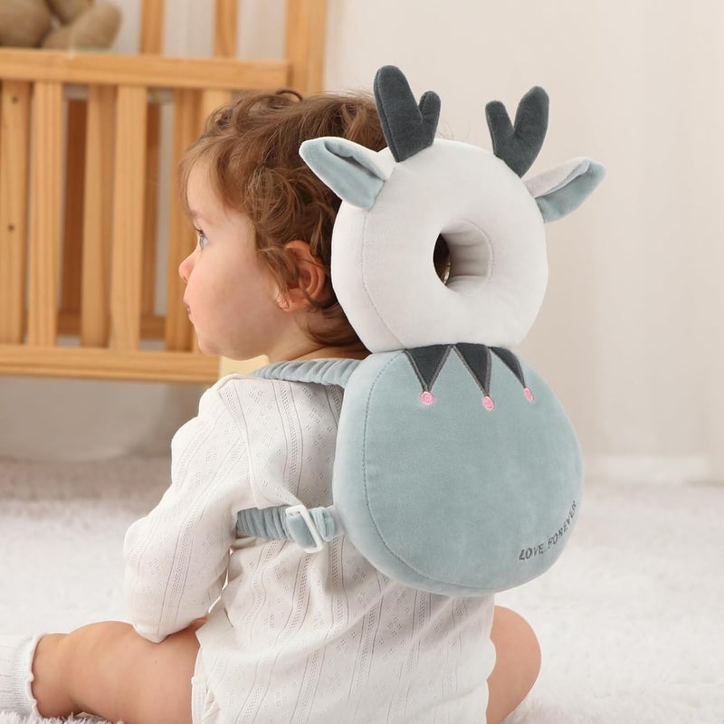 SOZOON Baby Head Protector Backpack - Soft & Lightweight Head Protection Pillow for Bebe Walking and Crawling(Deer) - Image 1