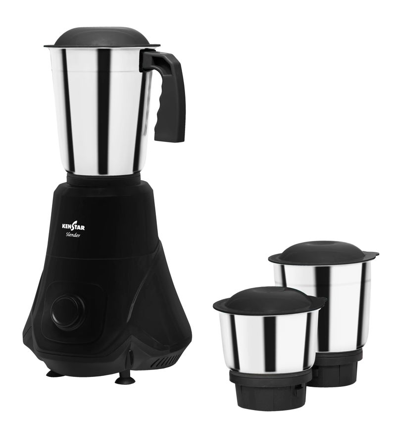 Kenstar SLENDER 3J Mixer Grinder | 3 Multipurpose Jars with High Power Motor | 500 W | Black - Image 1