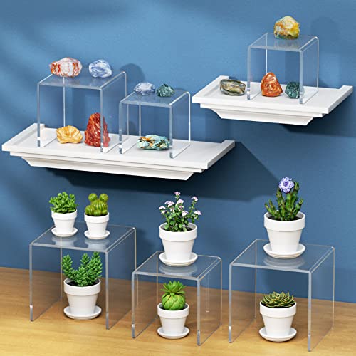 NIUBEE 2Set Acrylic Risers Display for Funko POP Figures,Clear Cake Stands for Candy Dessert Table Decorations-5"x6"x7" - Image 5