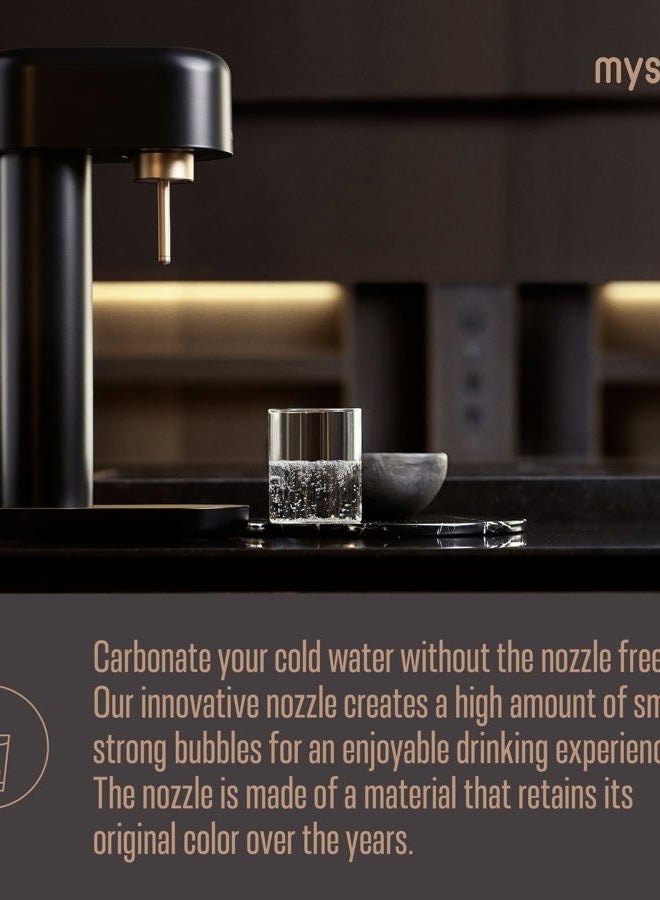 Mysoda Ruby 2 Sparkling Water Maker - Silent Carbonated Water Machine Made of Robust Long-Lasting Aluminium & 1L Water Bottle - Without CO2 Cylinder - Colour Black Copper - Image 4