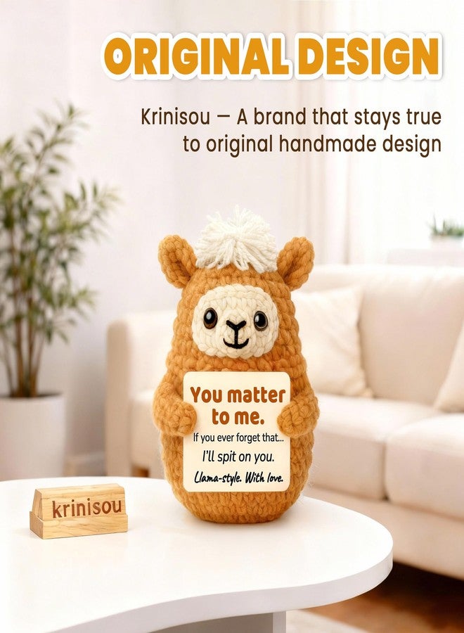 Krinisou Positive Animals Crochet Llama Plush, Funny Friendship Gift for Best Friend, Cute Appreciation Gift for Girlfriend Boyfriend Sister - Image 2