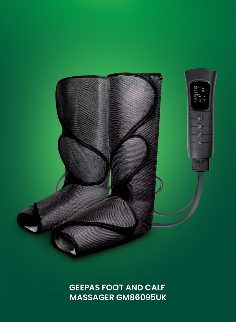 GEEPAS Foot and Calf Massager 6 Modes| Heating and Vibration Function, All Round Massage| Ideal for Athletes, Seniors, Perfect for Relaxation, Deep Tissue Massage, Acupressure| 2 Years Warranty GM86095UK Black - Image 5