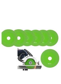 Generic Glass Cutting Disc, Diamond Tile Blade Cutting Wheel Porcelain Saw Super Thin 4" for Smooth Cutting, Chambering, and Grinding of Glass, Jade, Crystal, and Bottles (7 Pcs)  - Image 1