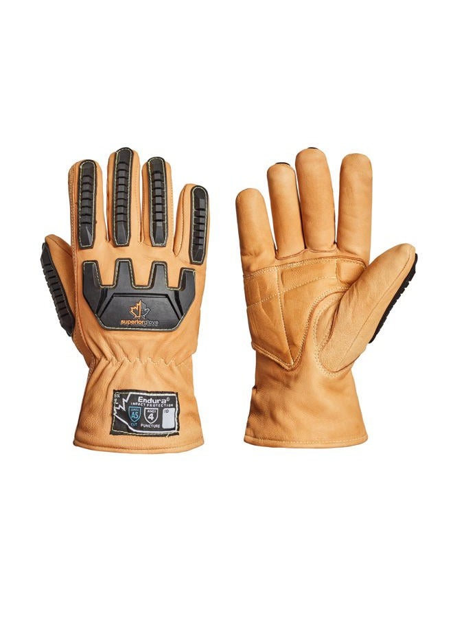 Superior Glove Goatskin Leather Winter Insulated Work Gloves - Anti-Impact Backing Hand Cut Protection - Endura Safety Gloves Oil and Water Resistant 378KGTVB (1 Pair) Size Medium - Image 1