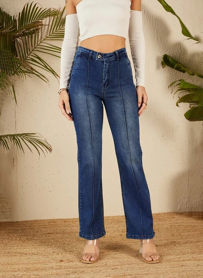 STREET 9 Blue Wide Leg High-Rise Jeans for Women