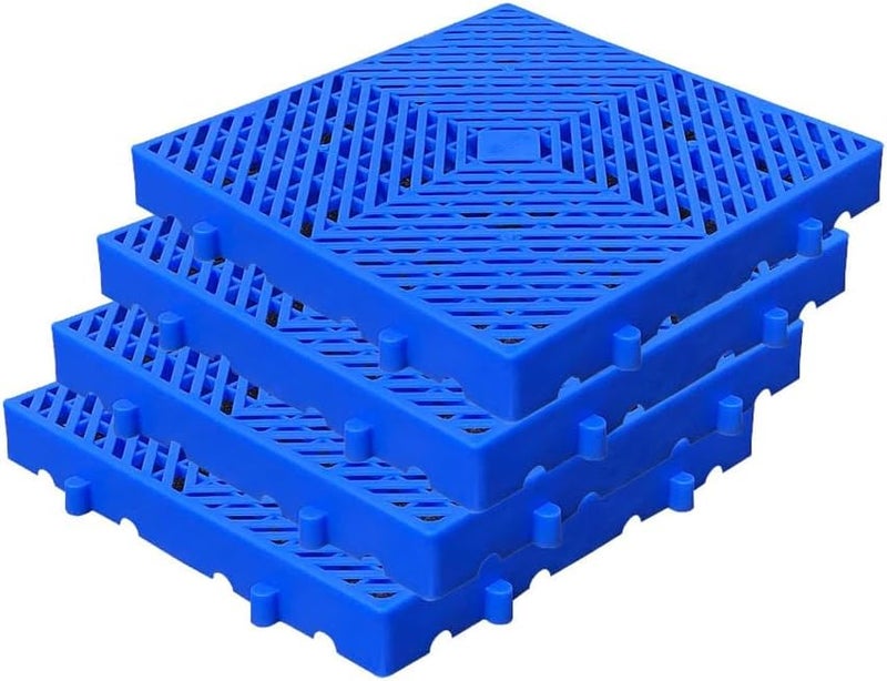 Nestable Blue Plastic Pallets 40x40cm Breathable Grid For Storage Warehouse Kitchen - Image 2