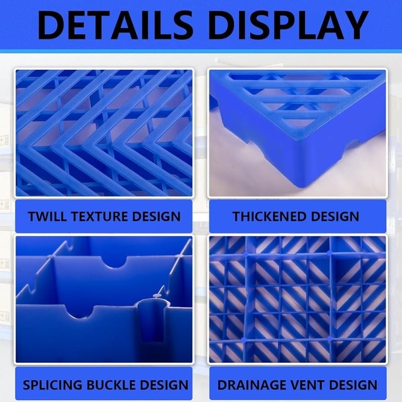 Nestable Blue Plastic Pallets 40x40cm Breathable Grid For Storage Warehouse Kitchen - Image 3