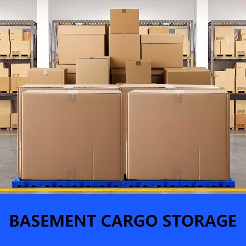 Nestable Blue Plastic Pallets 40x40cm Breathable Grid For Storage Warehouse Kitchen - Image 5