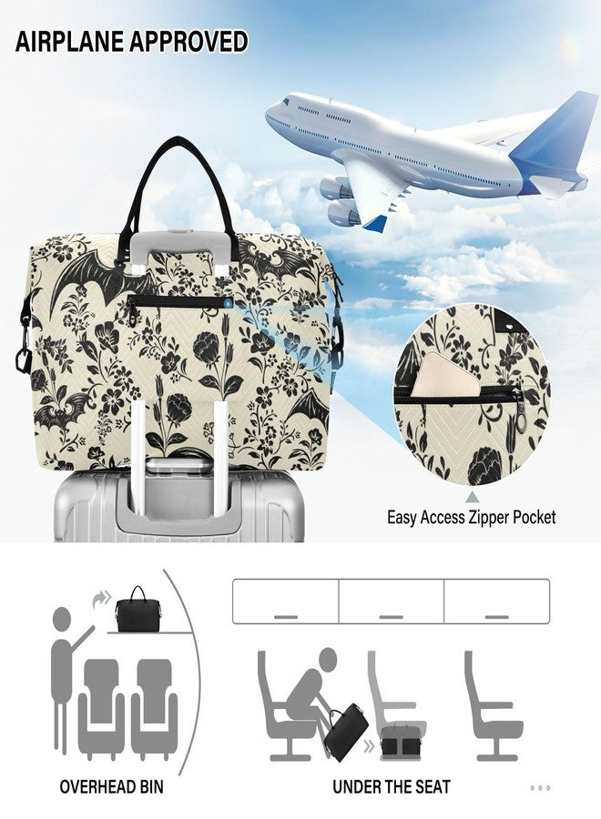XUWU Goth Bat Quilted Travel Bags Weekender Duffle Bags With Toiletry Bag Carry on Overnight Duffels Yoga Gym Bag for Airplanes Business Sports - Image 5