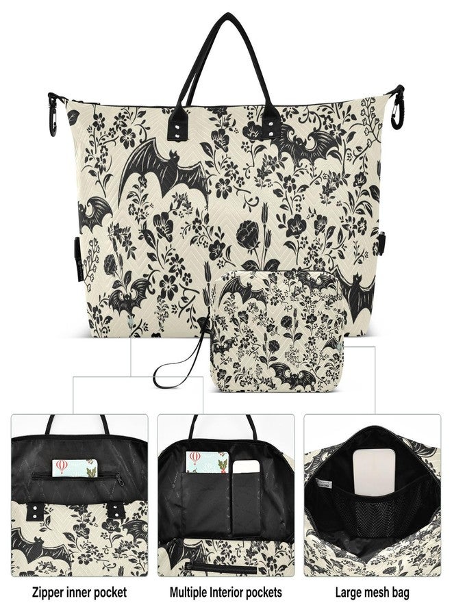 XUWU Goth Bat Quilted Travel Bags Weekender Duffle Bags With Toiletry Bag Carry on Overnight Duffels Yoga Gym Bag for Airplanes Business Sports - Image 2
