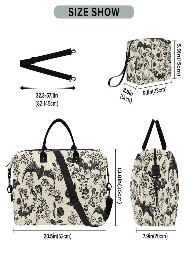 XUWU Goth Bat Quilted Travel Bags Weekender Duffle Bags With Toiletry Bag Carry on Overnight Duffels Yoga Gym Bag for Airplanes Business Sports - Image 3