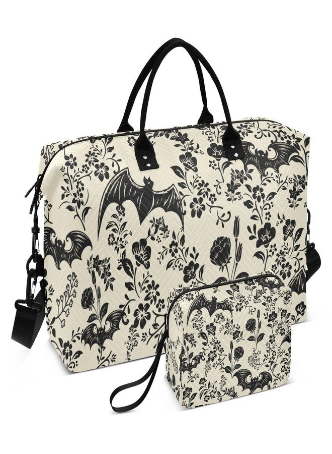 XUWU Goth Bat Quilted Travel Bags Weekender Duffle Bags With Toiletry Bag Carry on Overnight Duffels Yoga Gym Bag for Airplanes Business Sports - Image 1