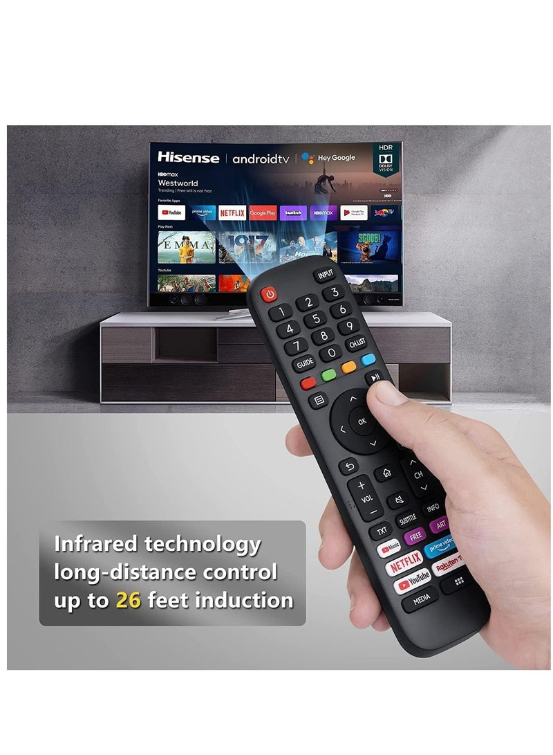 Universal Replacement for VIDAA-TV-Remote, New Upgraded Infrared Remote Control EN2G30H/EN2A30,with Netflix, Prime Video, YouTube, Rakuten TV Buttons - Image 5