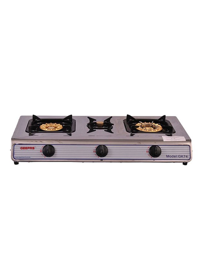 3-Burner Stainless Steel Stove GK74 Silver