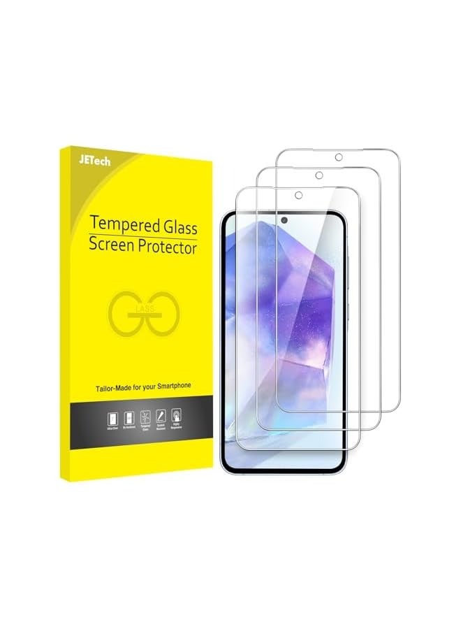 جي تيك واقي شاشة لهاتف Galaxy A55 5G مقاس 6.6 بوصة، طبقة من الزجاج المقوى 9H، مضاد للخدش، شفاف عالي الدقة، 3 عبوات - Image 1