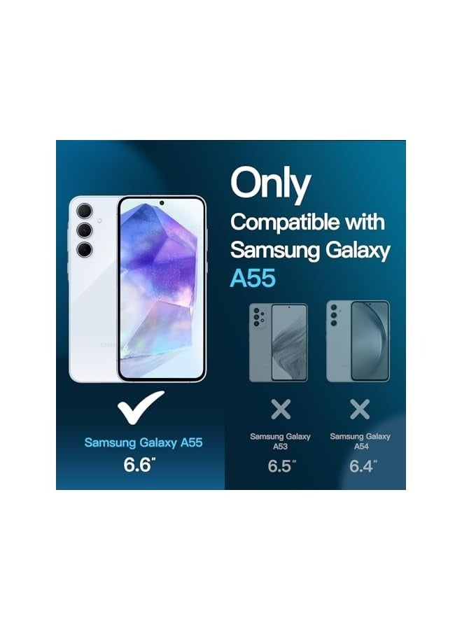 جي تيك واقي شاشة لهاتف Galaxy A55 5G مقاس 6.6 بوصة، طبقة من الزجاج المقوى 9H، مضاد للخدش، شفاف عالي الدقة، 3 عبوات - Image 2