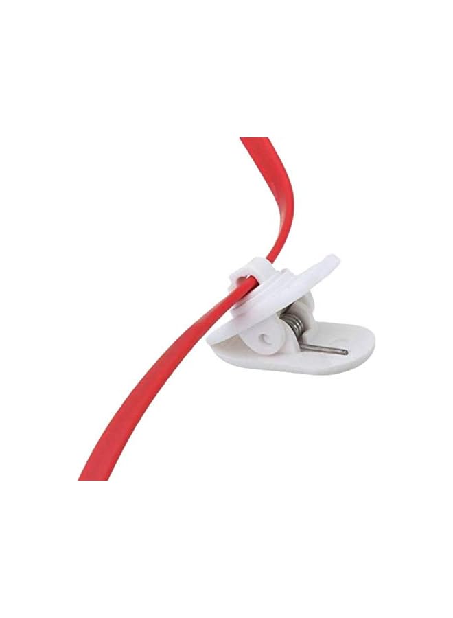 Green Tiger 5 PCS Clips For Headphone Earphone Cable Wire Fine Nip Clamp MP3 MP4 Holder Mount Collar Applicable Round Line Small Noodle Line (Pack of 5, White) - Image 4