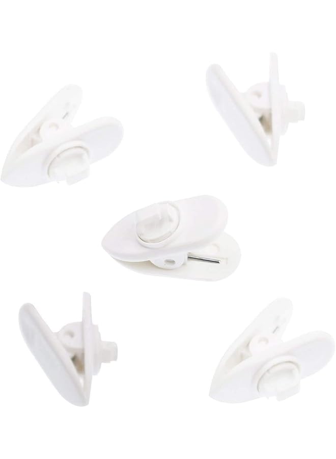 Green Tiger 5 PCS Clips For Headphone Earphone Cable Wire Fine Nip Clamp MP3 MP4 Holder Mount Collar Applicable Round Line Small Noodle Line (Pack of 5, White) - Image 1