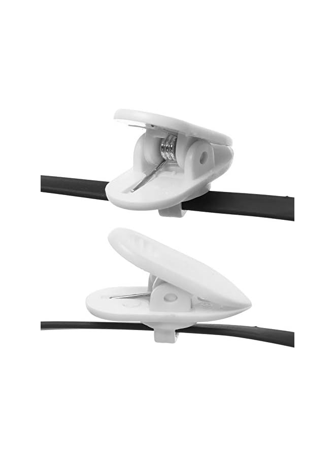Green Tiger 5 PCS Clips For Headphone Earphone Cable Wire Fine Nip Clamp MP3 MP4 Holder Mount Collar Applicable Round Line Small Noodle Line (Pack of 5, White) - Image 2