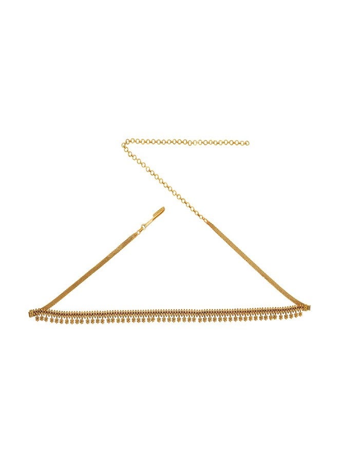 Kushal's Fashion Jewellery Ruby Gold Plated Antique Kamarbandh Waist Belt with Adjustable Chain for Women - Bridesmaid & Special Occasion Jewellery - 449224 - Image 1