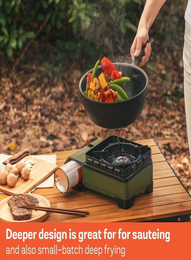 ماير قدر ماير غير لاصق مقاس 8.5 بوصة، قدر صغير مستدير متوافق مع المواقد الحثية، قدر صلصة غير لاصق مطلي بالأكسدة الصلبة، آمن للاستخدام في غسالة الأطباق والفرن، لون أسود مطفي مع مقابض سيليكون، من سلسلة أواني الطهي أكسنت - Image 4