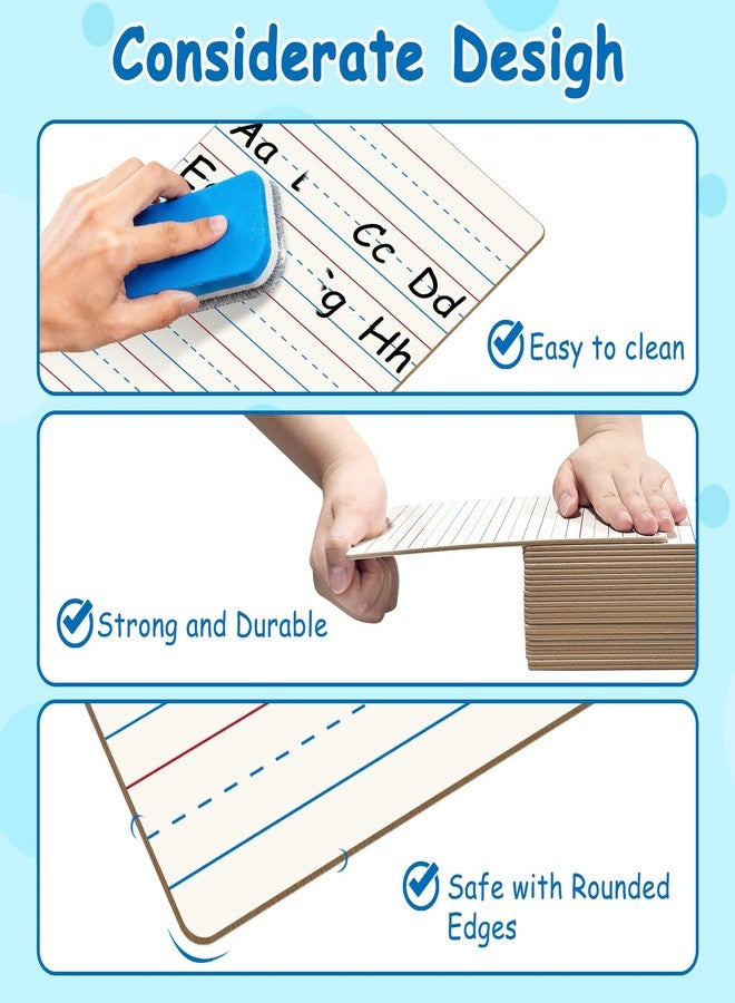 Justification leftBC 12-Pack Dry Erase Boards, Double-Sided Mini Whiteboards with Lines for Kids, Students, Teachers - 6"x9" Lined Whiteboards for Math & English Writing Practice, Classroom Essentials - Image 4