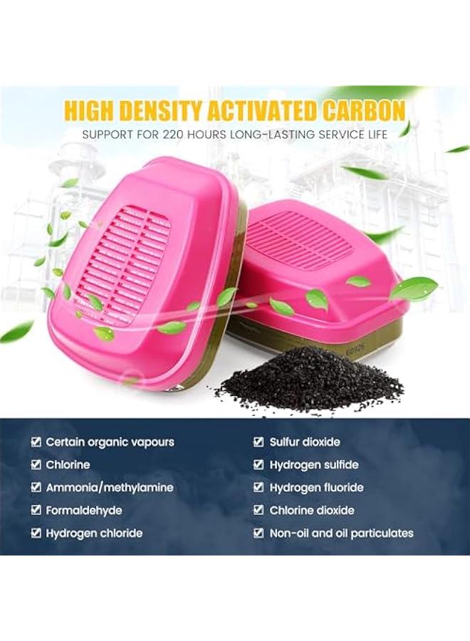 Arabest Full Face Respirator Mask with Filters, Reusable Anti-fog Gas Mask with 60926 Activated Carbon Filters Against Dust Organic Vapor, Ideal for Painting, Polishing, Welding, Sanding, Woodworking  - Image 3