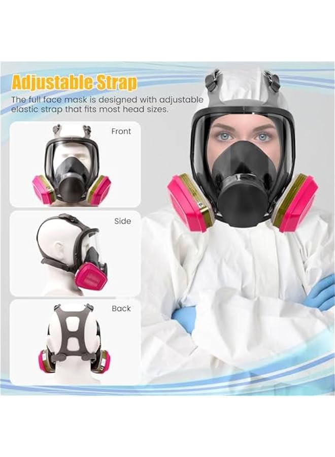 Arabest Full Face Respirator Mask with Filters, Reusable Anti-fog Gas Mask with 60926 Activated Carbon Filters Against Dust Organic Vapor, Ideal for Painting, Polishing, Welding, Sanding, Woodworking  - Image 4