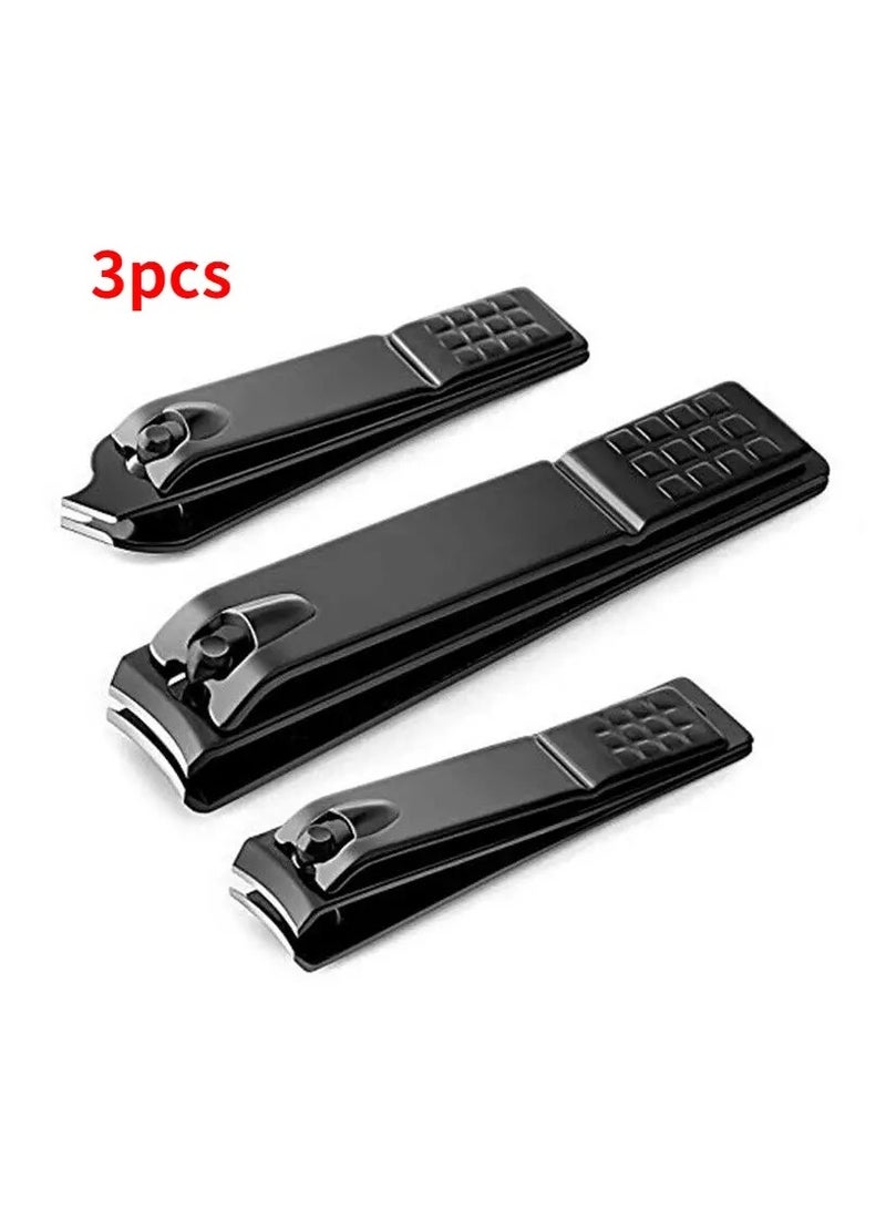 ORiTi 3 PCS Black Stainless Steel Nail Clipper Nail Cutting Machine Professional Nail Trimmer High Quality Toe Nail Clipper Tool - Image 1