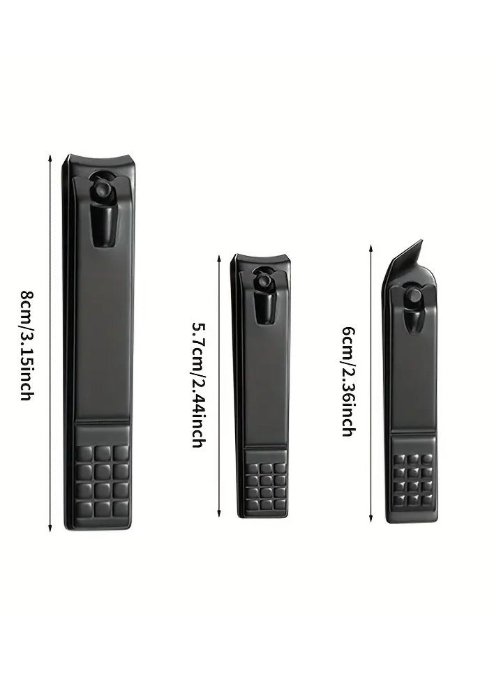 ORiTi 3 PCS Black Stainless Steel Nail Clipper Nail Cutting Machine Professional Nail Trimmer High Quality Toe Nail Clipper Tool - Image 3