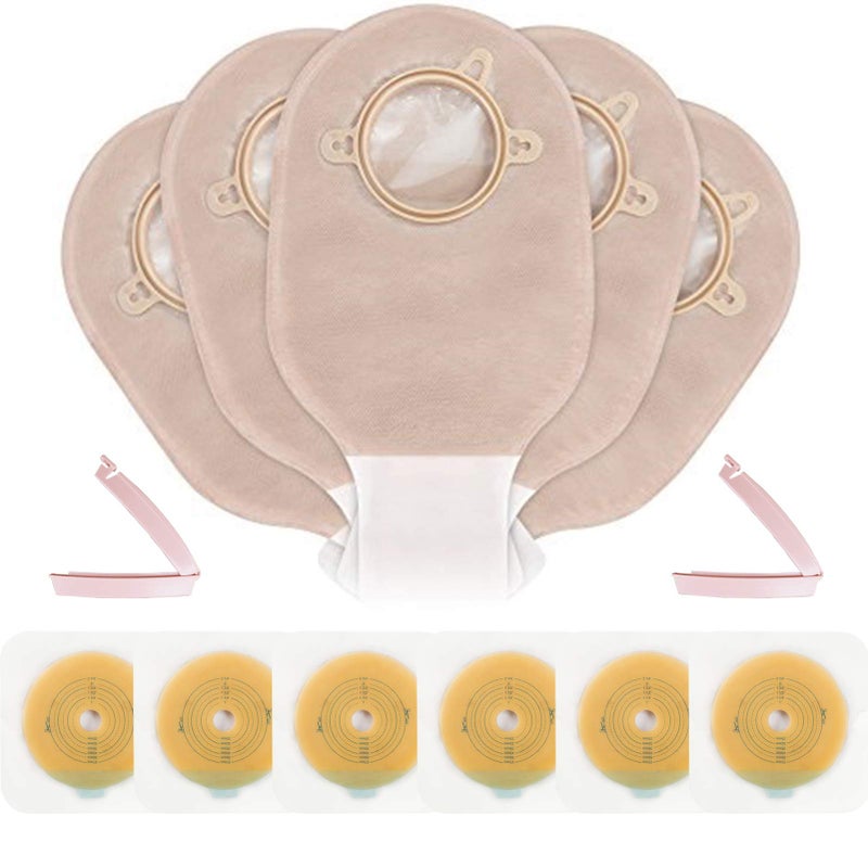Carbou 21 PCS Colostomy Bags Ostomy Supplies Clamp Drainable Pouches for Colostomy Ileostomy Stoma Care with Measure CardCuttoFit15pcs Bags6pcs Barriers