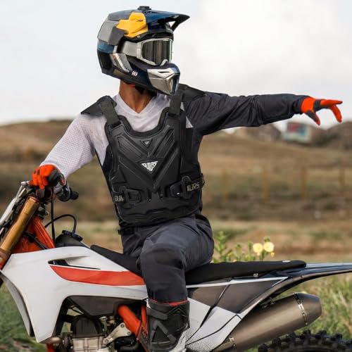OUMURS Adult Off-Road Motorcycle Chest Protector, Lightweight Design with Reinforced PP Armor Plates, Breathable Motocross Protector for Dirt Bike, ATV & Skateboard Black - Image 4