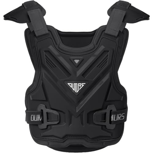 OUMURS Adult Off-Road Motorcycle Chest Protector, Lightweight Design with Reinforced PP Armor Plates, Breathable Motocross Protector for Dirt Bike, ATV & Skateboard Black - Image 1