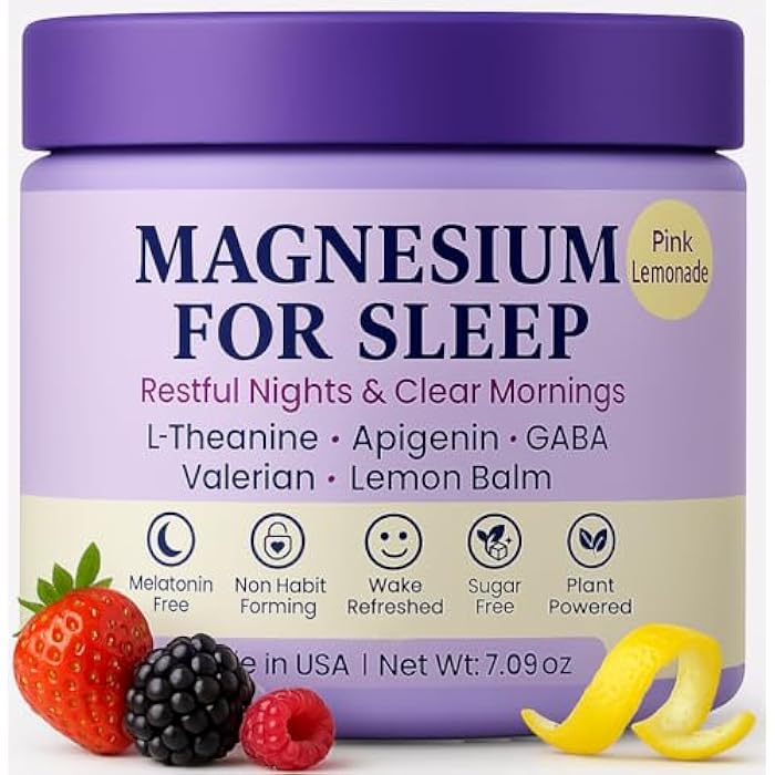Dr. Matthew Magnesium Glycinate Powder for Sleep - Magnesium Sleep Aid Without Melatonin - Natural Sleep Drink Mix with GABA, L-Theanine, Apigenin, Valerian & Lemon Balm - Image 1