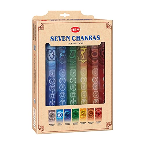 Hem Seven Chakra Incense Sticks – Natural Agarbatti for Pooja, Puja, Meditation, Yoga, Chakra Healing, Stress Relief & Home Fragrance | 140 Handcrafted Sticks | Low Smoke | Long Burning (35–40 Mins) - Image 1