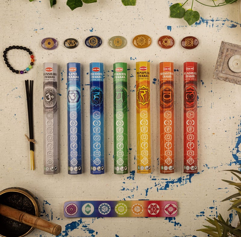 Hem Seven Chakra Incense Sticks – Natural Agarbatti for Pooja, Puja, Meditation, Yoga, Chakra Healing, Stress Relief & Home Fragrance | 140 Handcrafted Sticks | Low Smoke | Long Burning (35–40 Mins) - Image 2